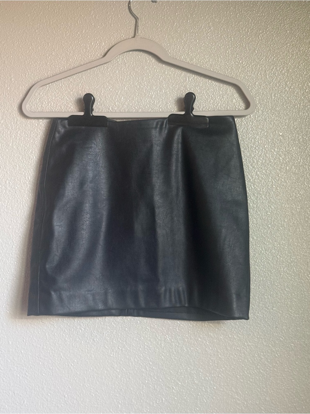 H&M Black Faux Leather Mini Skirt